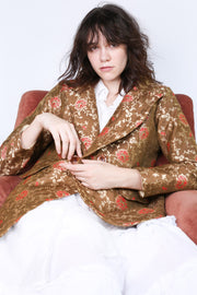 Jacket Frida in Flower Silk print - sustainably made MOMO NEW YORK sustainable clothing, offer slow fashion