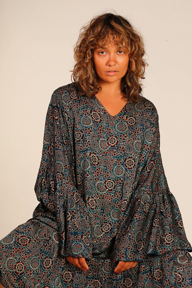 KAFTAN DRESS MANOUSCKA - sustainably made MOMO NEW YORK sustainable clothing, dress slow fashion