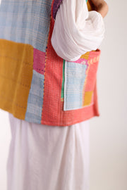 KANTHA QUILT VEST HENISSA - sustainably made MOMO NEW YORK sustainable clothing, slow fashion