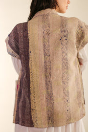 KANTHA QUILT VEST LIOU - sustainably made MOMO NEW YORK sustainable clothing, Kimono slow fashion