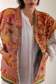 KANTHA QUILT VEST RUISA - sustainably made MOMO NEW YORK sustainable clothing, Kimono slow fashion