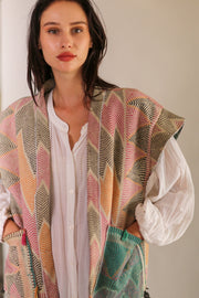 KANTHA VEST KIMII - sustainably made MOMO NEW YORK sustainable clothing, slow fashion