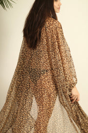 KRATOS CHEETAH LEOPARD PRINT KIMONO - sustainably made MOMO NEW YORK sustainable clothing, kimono slow fashion