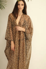 KRATOS CHEETAH LEOPARD PRINT KIMONO - sustainably made MOMO NEW YORK sustainable clothing, kimono slow fashion