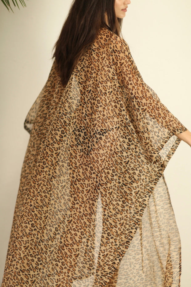 KRATOS CHEETAH LEOPARD PRINT KIMONO - sustainably made MOMO NEW YORK sustainable clothing, kimono slow fashion