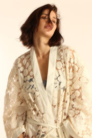 LACE KIMONO DUSTER AZULIK - sustainably made MOMO NEW YORK sustainable clothing, Kimono slow fashion