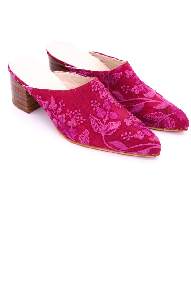 LAVENDER HEELED MULES ELLIE - sustainably made MOMO NEW YORK sustainable clothing, mules slow fashion