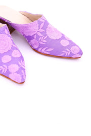 LAVENDER HEELED MULES ELLIE - sustainably made MOMO NEW YORK sustainable clothing, mules slow fashion