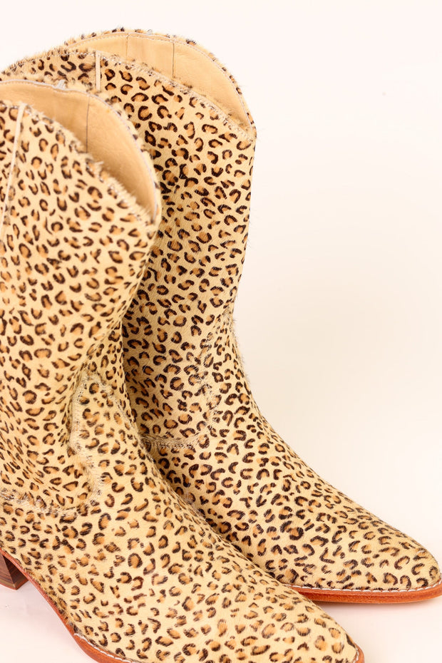 LEOPARD PRINT WESTERN BOOTS - sustainably made MOMO NEW YORK sustainable clothing, boots slow fashion