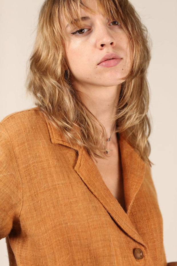 LINEN BLAZER JACKET KEILI - sustainably made MOMO NEW YORK sustainable clothing, linen slow fashion