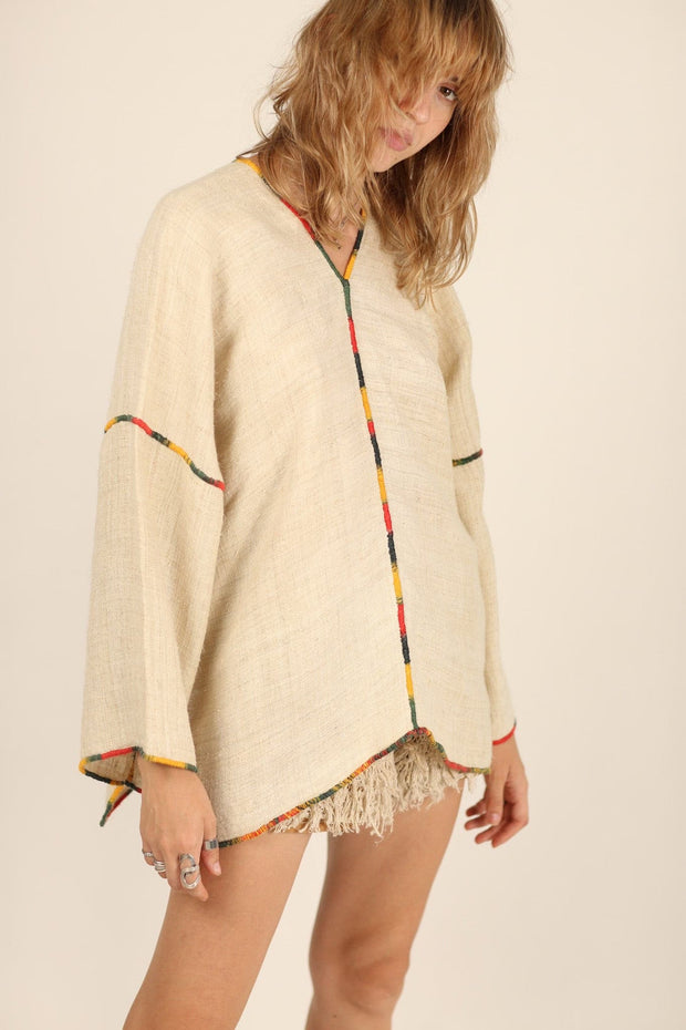 LINEN KAFTAN SILJA - sustainably made MOMO NEW YORK sustainable clothing, fall22 slow fashion