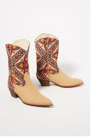 NEEDLESTITCH EMBROIDERED WESTERN BOOTS X ANTHROPOLOGIE - sustainably made MOMO NEW YORK sustainable clothing, boots slow fashion