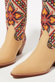 NEEDLESTITCH EMBROIDERED WESTERN BOOTS X ANTHROPOLOGIE - sustainably made MOMO NEW YORK sustainable clothing, boots slow fashion