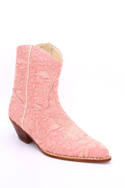 PEACH EMBROIDERED BOOTS TRIBECA - sustainably made MOMO NEW YORK sustainable clothing, boots slow fashion