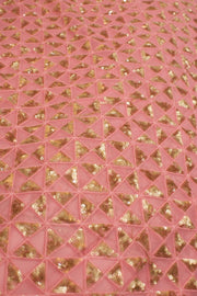 PINK EMBROIDERED SILK B32-10 - sustainably made MOMO NEW YORK sustainable clothing, fabric slow fashion