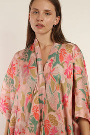 PINK FOREST KIMONO WEISA - sustainably made MOMO NEW YORK sustainable clothing, kimono slow fashion