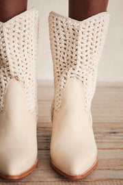 SELINA CROCHET BOOTS X FREE PEOPLE - sustainably made MOMO NEW YORK sustainable clothing, boots slow fashion