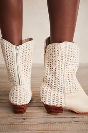 SELINA CROCHET BOOTS X FREE PEOPLE - sustainably made MOMO NEW YORK sustainable clothing, boots slow fashion