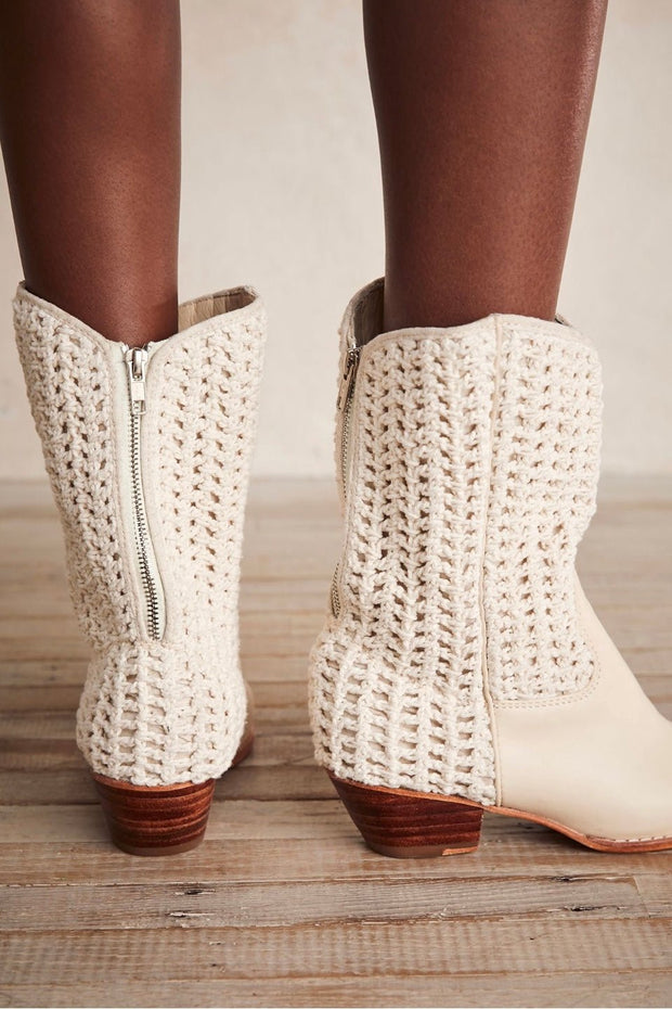 SELINA CROCHET WESTERN BOOTS - sustainably made MOMO NEW YORK sustainable clothing, boots slow fashion