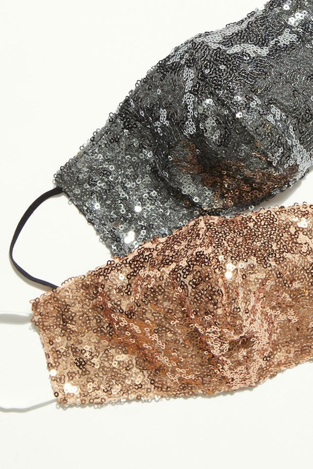 SEQUIN SHIMMER FACE MASK X FREE PEOPLE - sustainably made MOMO NEW YORK sustainable clothing, offerfm slow fashion