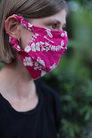 SILK/ COTTON EMBROIDERED FACE MASK YOKO - sustainably made MOMO NEW YORK sustainable clothing, offerfm slow fashion