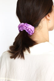 SILK COTTON EMBROIDERED SCRUNCHIE - sustainably made MOMO NEW YORK sustainable clothing, slow fashion