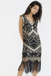 SILK EMBROIDERED DRESS GOOK - sustainably made MOMO NEW YORK sustainable clothing, offer slow fashion