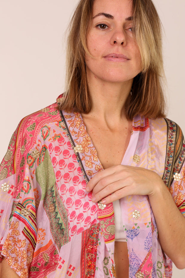 SILK KIMONO RESUKA - sustainably made MOMO NEW YORK sustainable clothing, Kimono slow fashion