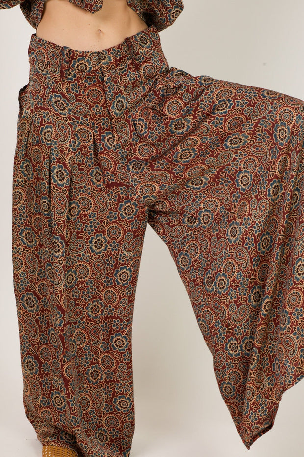 SILK WIDE LEG PANTS AMIRA - sustainably made MOMO NEW YORK sustainable clothing, pants slow fashion