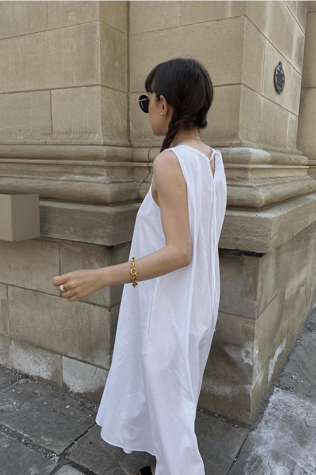 SLEEVELESS SUMMER DRESS LAURENCE - sustainably made MOMO NEW YORK sustainable clothing, kaftan slow fashion