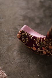 SPLIT FABRIC PINK LEATHER BOOTS MOANA - sustainably made MOMO NEW YORK sustainable clothing, slow fashion