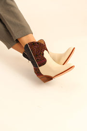 TRIBAL FABRIC SHORT BOOTS IRUS - sustainably made MOMO NEW YORK sustainable clothing, boots slow fashion