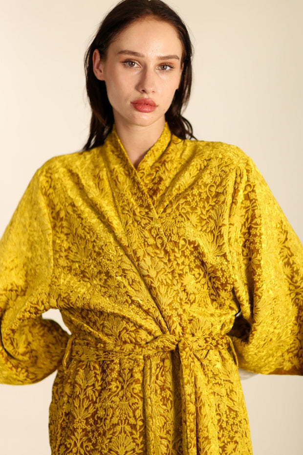 VELVET KIMONO ÖNDRA - sustainably made MOMO NEW YORK sustainable clothing, slow fashion