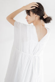 White Muumuu Beach Wedding Dress Winslet - sustainably made MOMO NEW YORK sustainable clothing, kaftan slow fashion