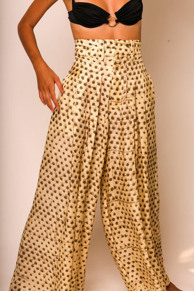 WIDE LEG SILK PANTS PENNY - sustainably made MOMO NEW YORK sustainable clothing, pants slow fashion