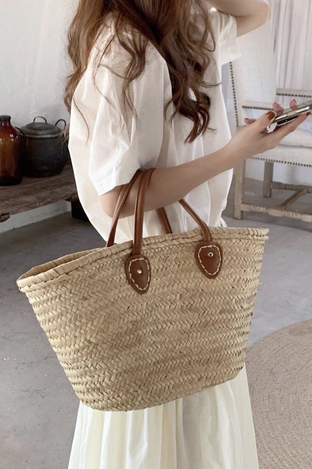 WOVEN SUMMER SHOPPING/ BEACH BASKET LYDIA - sustainably made MOMO NEW YORK sustainable clothing, offer slow fashion