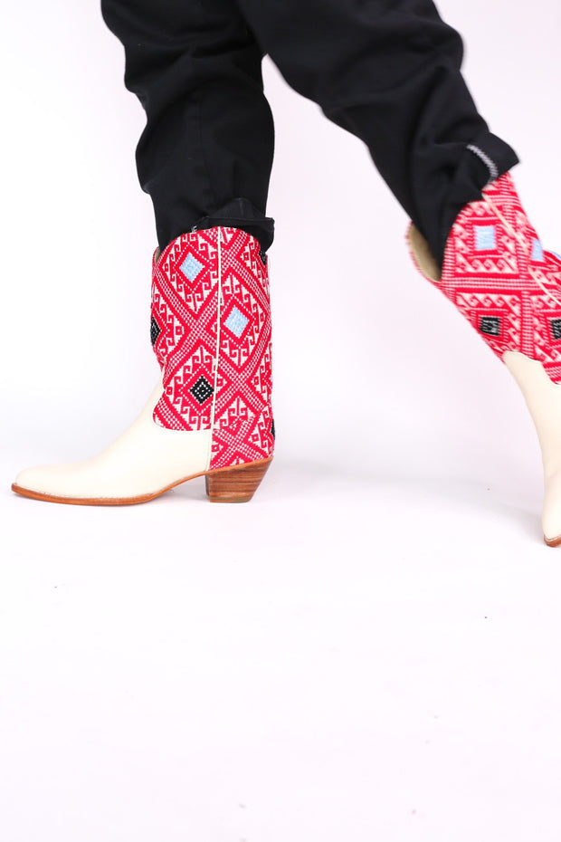 WOVEN WESTERN BOOTS TAMLINS - sustainably made MOMO NEW YORK sustainable clothing, boots slow fashion