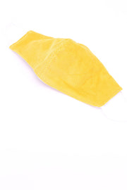 YELLOW CORDUROY FACE MASK PERLA - sustainably made MOMO NEW YORK sustainable clothing, offerfm slow fashion